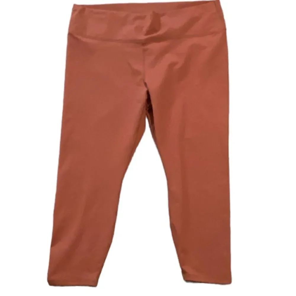Fabletics Sz 4X Burnt Orange High Waisted Powerhold Compression Cropped Leggings
